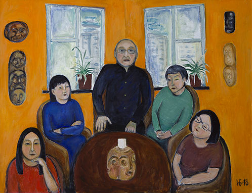 Family portrait in the interior